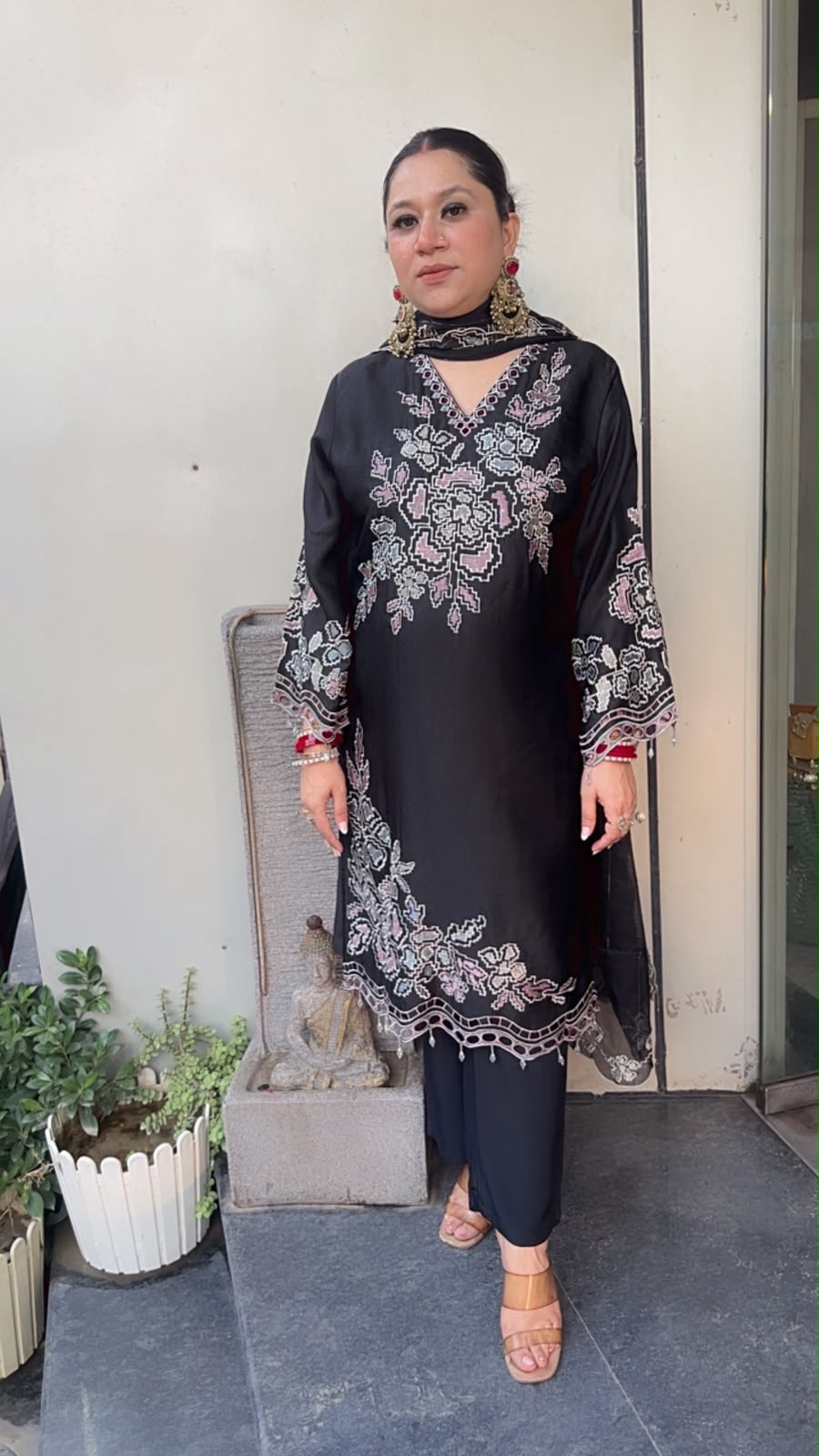 Sahara Black Thread work Designer Pakistani Suit