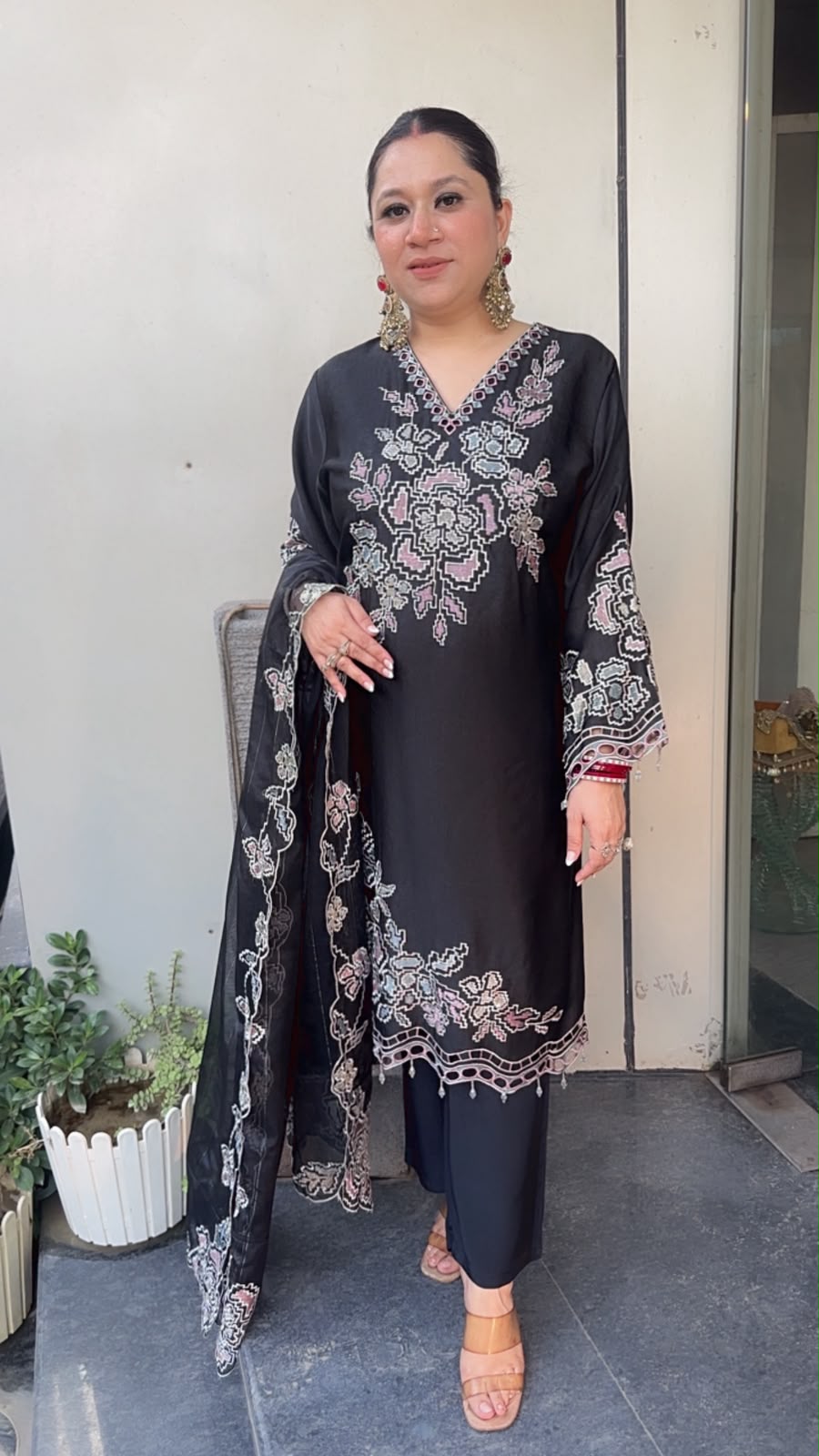 Sahara Black Thread work Designer Pakistani Suit
