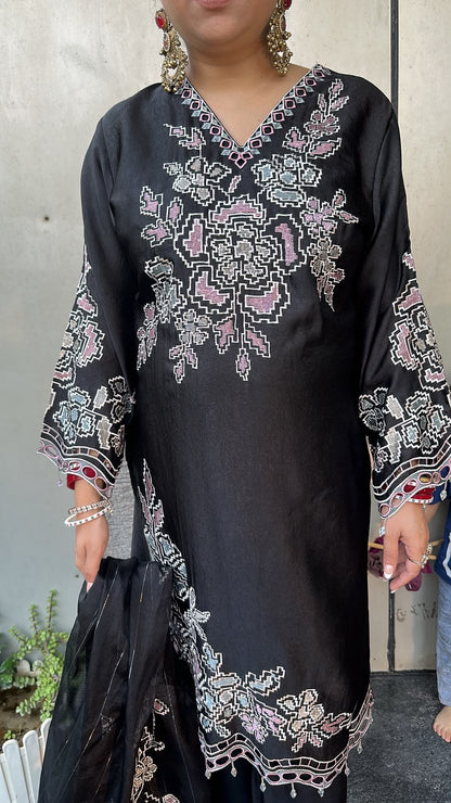 Sahara Black Thread work Designer Pakistani Suit