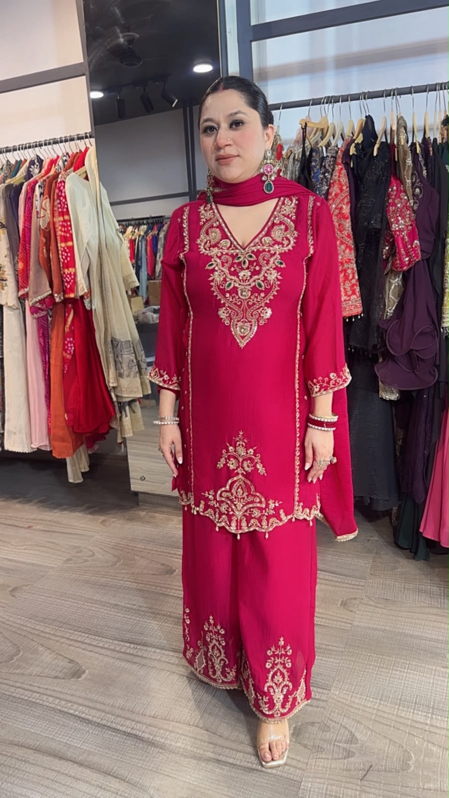 Varmala Pink Hand work Designer Suit