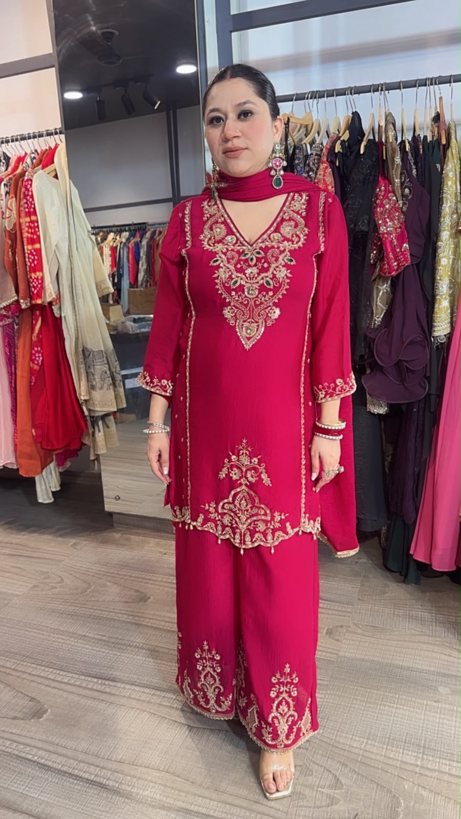 Varmala Pink Hand work Designer Suit