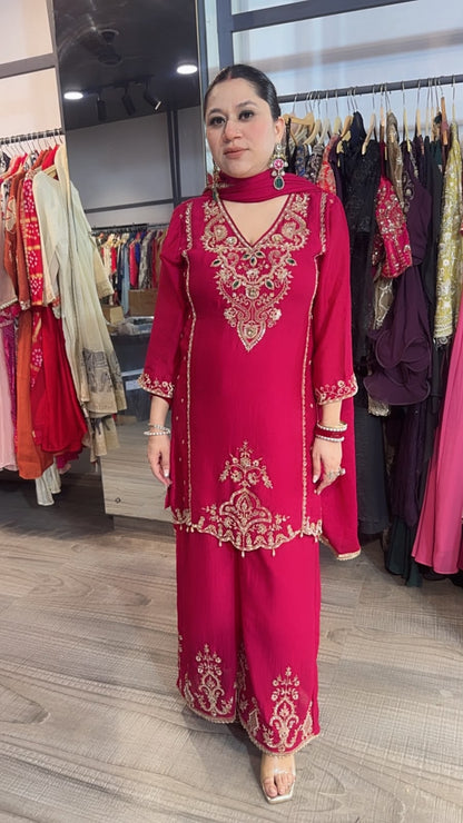 Varmala Pink Hand work Designer Suit
