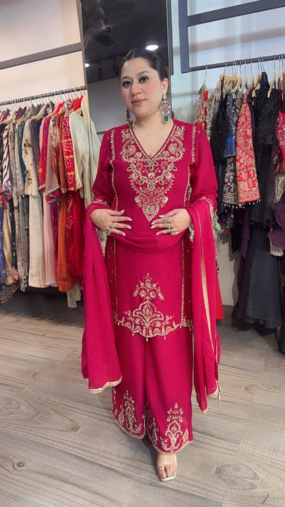 Varmala Pink Hand work Designer Suit