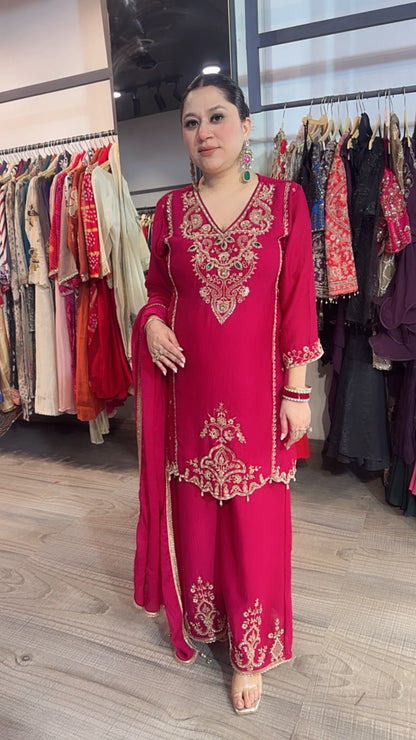 Varmala Pink Hand work Designer Suit