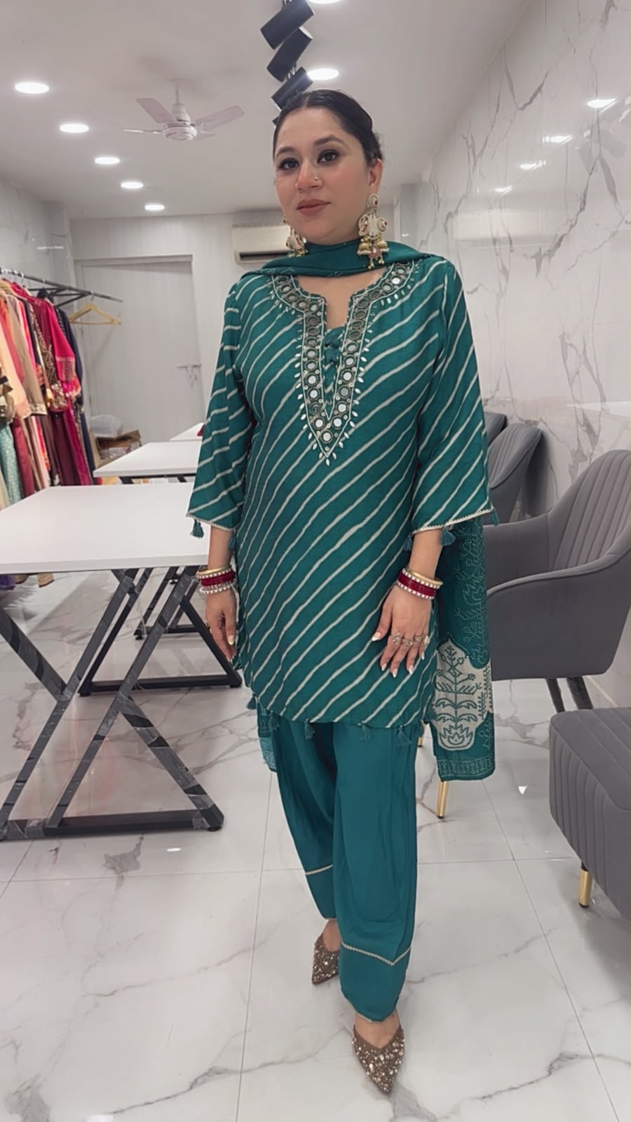 Devdas Rama Green Designer Farshi Salwar Suit
