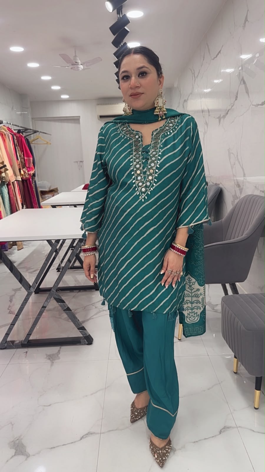 Devdas Rama Green Designer Farshi Salwar Suit