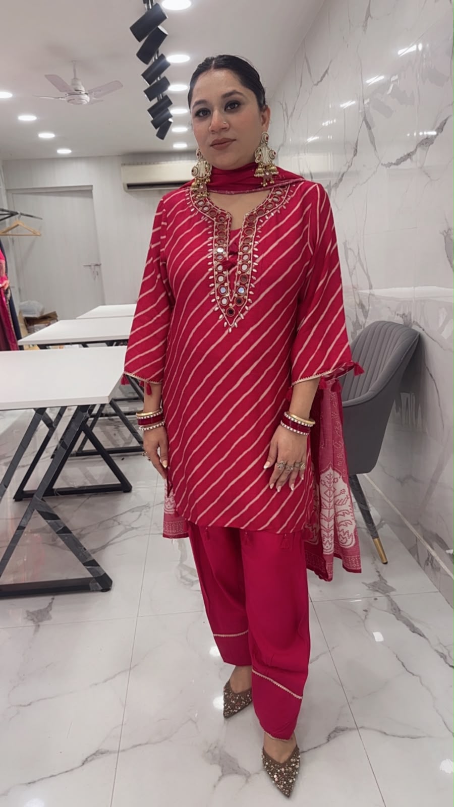Devdas Red Designer Farshi Salwar Suit