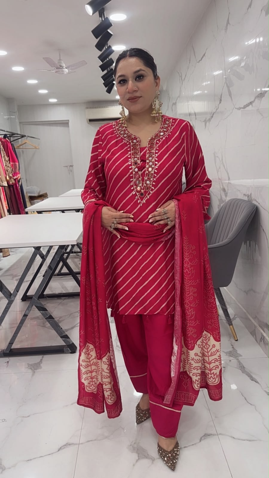 Devdas Red Designer Farshi Salwar Suit