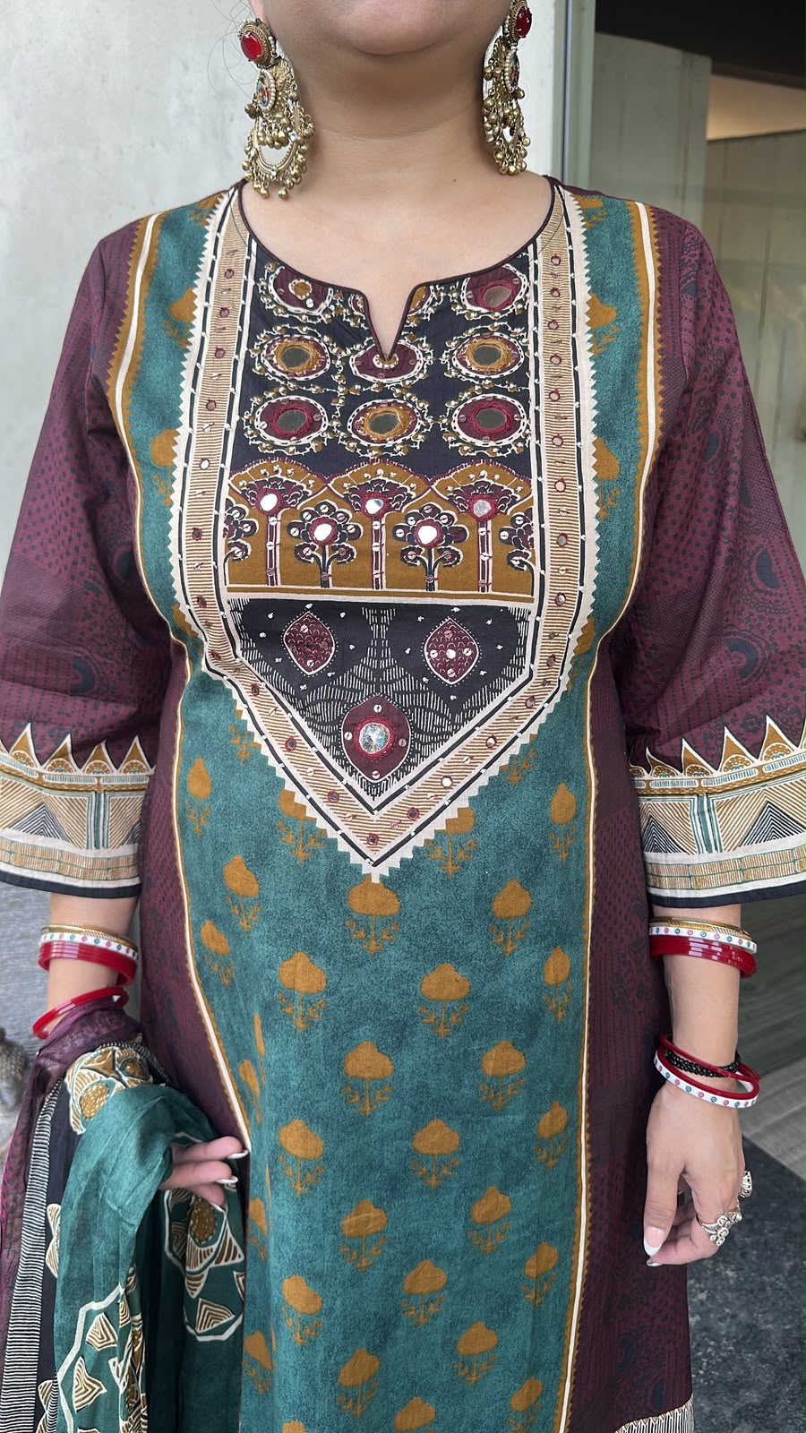 Jalmahal purple Digital A-Line Designer Suit