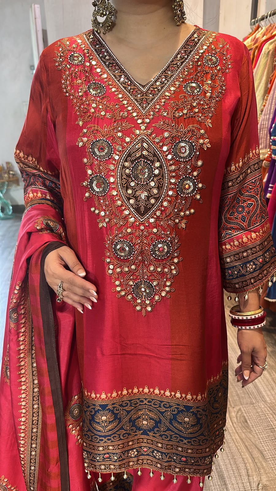Nihari Karwa Digital Handwork C-Cut Style Farshi Salwar Designer Suit