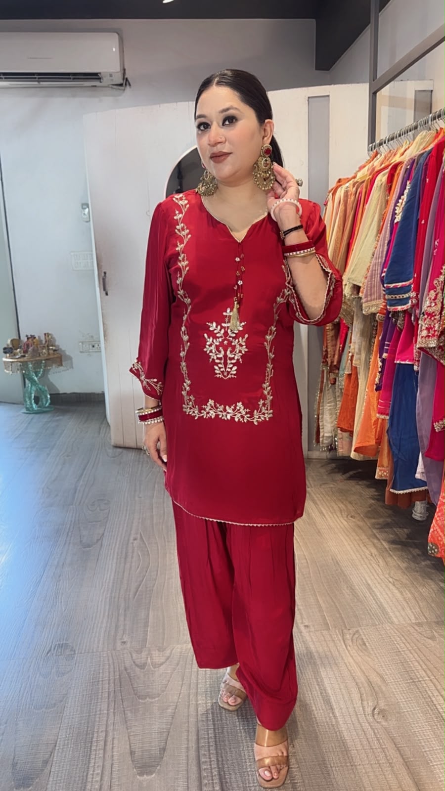 Zarrya Mahroon Designer Farshi Cordset