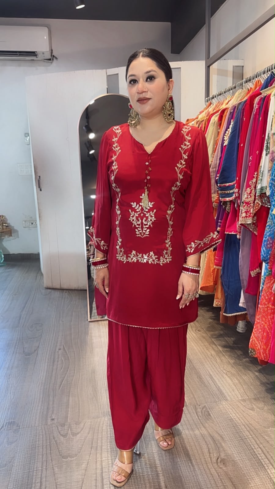 Zarrya Mahroon Designer Farshi Cordset