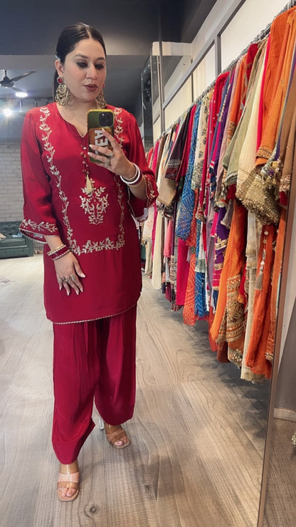 Zarrya Mahroon Designer Farshi Cordset
