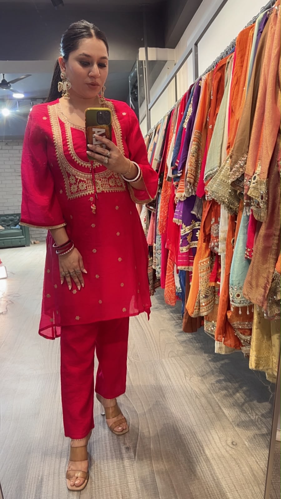 Iyaad Red Zari work C-Cut Style Cordset