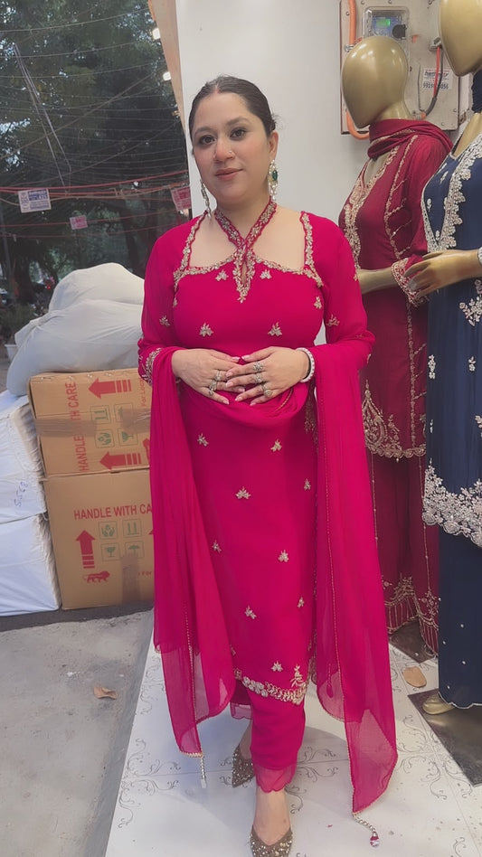 Eknoor Foshia pink Crisscross Designer Suit
