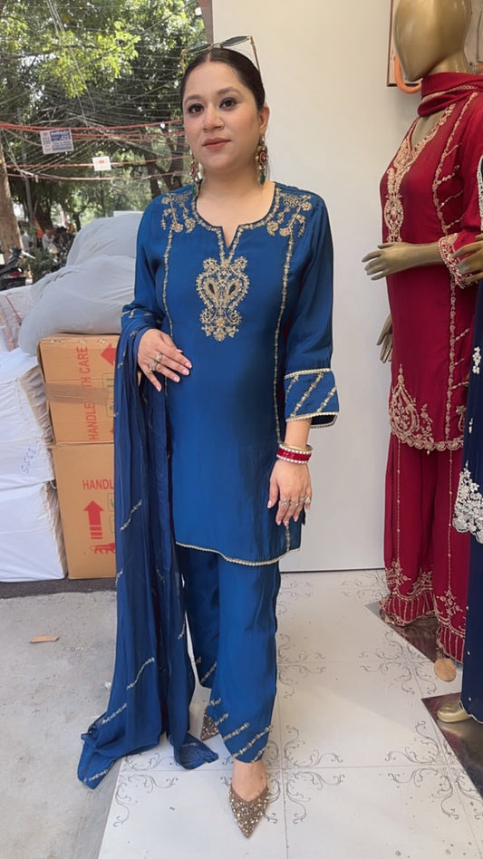 Makhana Blue Handwork Designer Suit