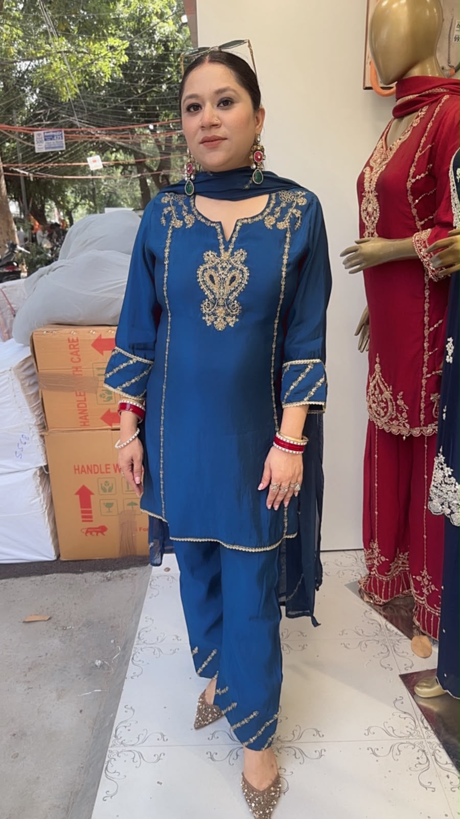 Makhana Blue Handwork Designer Suit