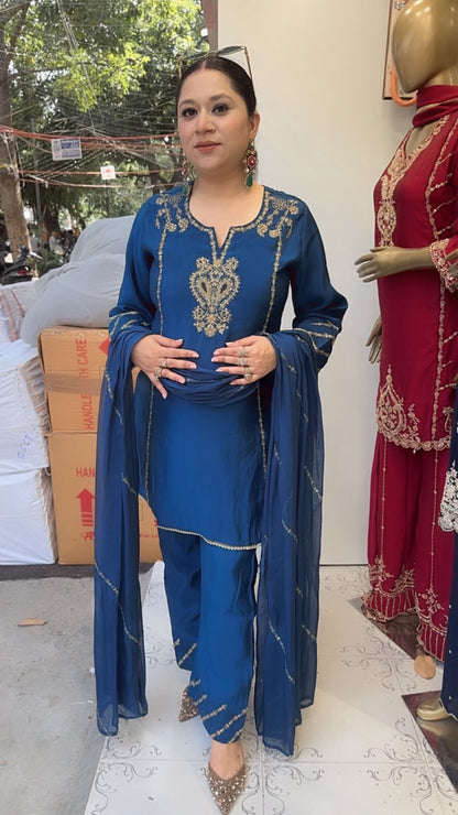 Makhana Blue Handwork Designer Suit