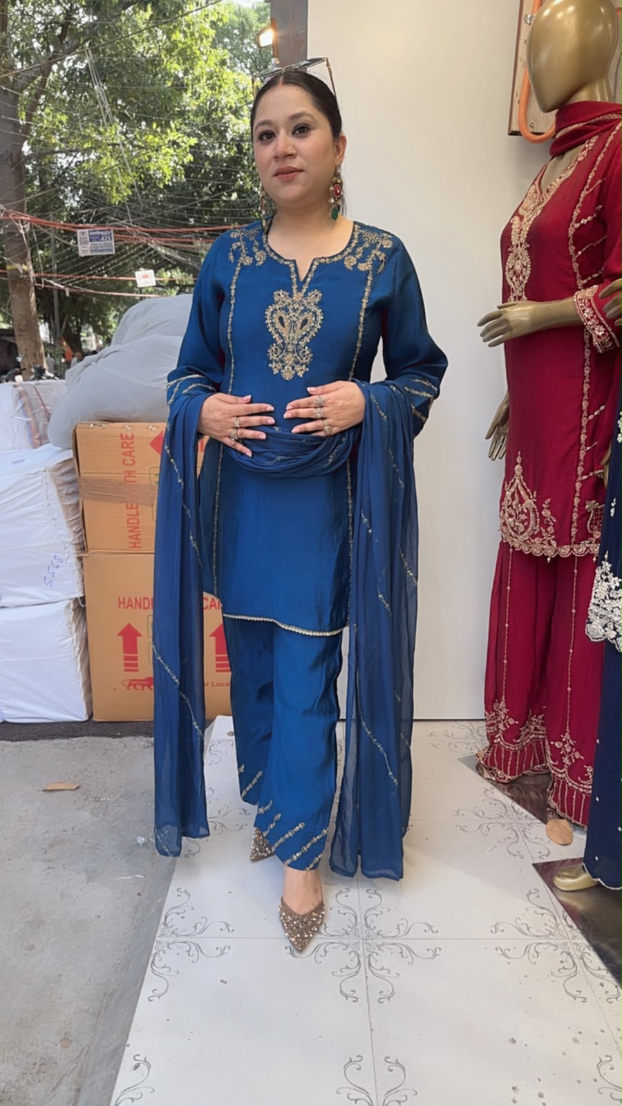 Makhana Blue Handwork Designer Suit
