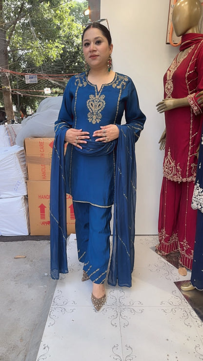 Makhana Blue Handwork Designer Suit