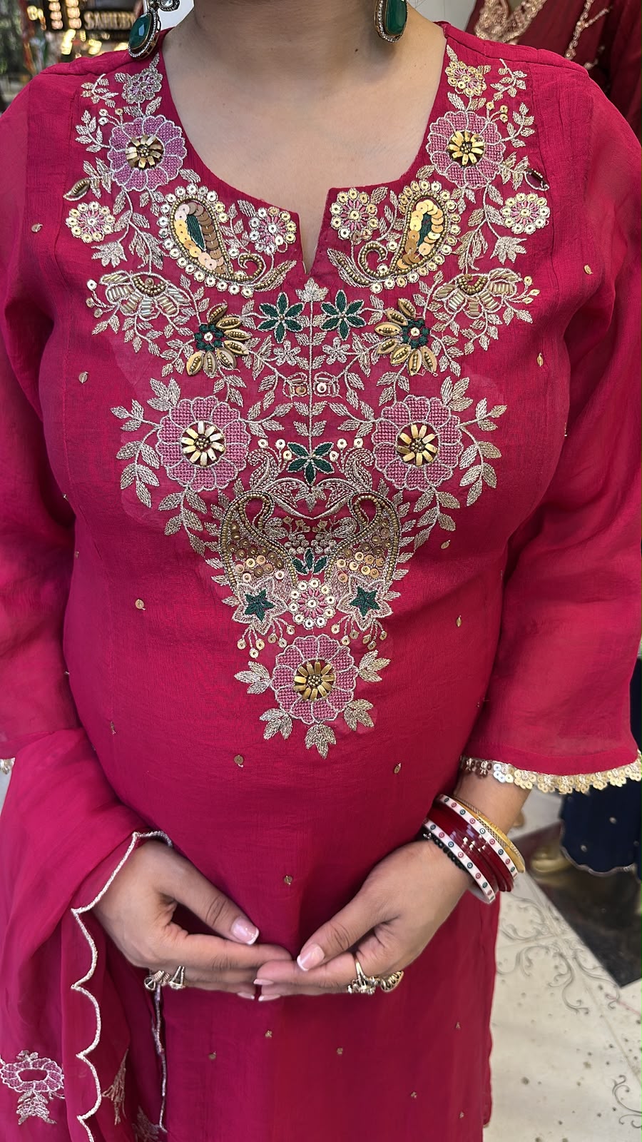 Deewaniyat pink Handwork A-line Designer Suit