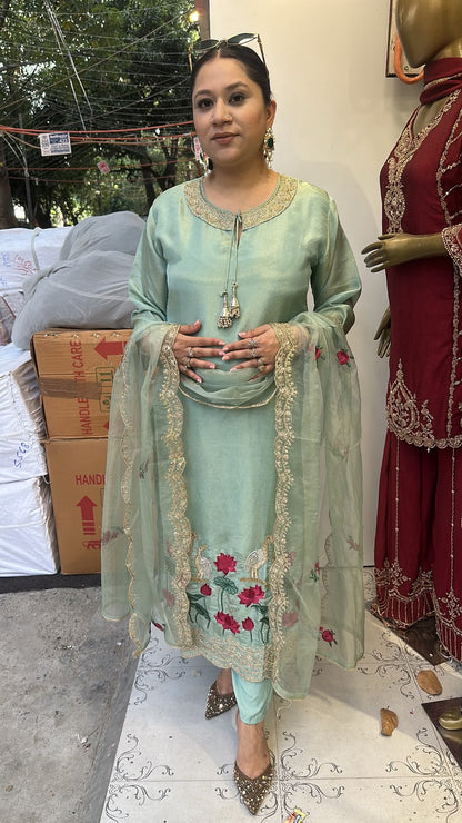 Saba Blue Handwork Designer Suit