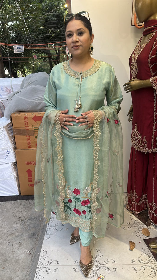 Saba Blue Handwork Designer Suit