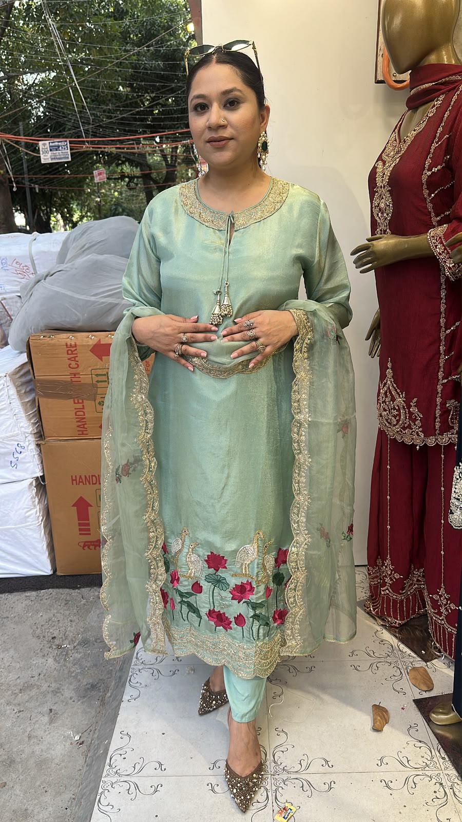 Saba Blue Handwork Designer Suit