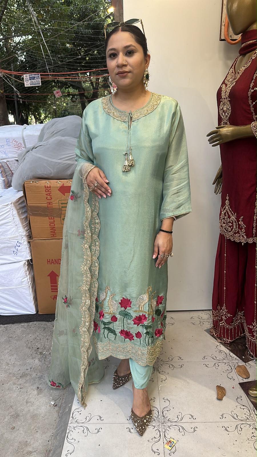 Saba Blue Handwork Designer Suit
