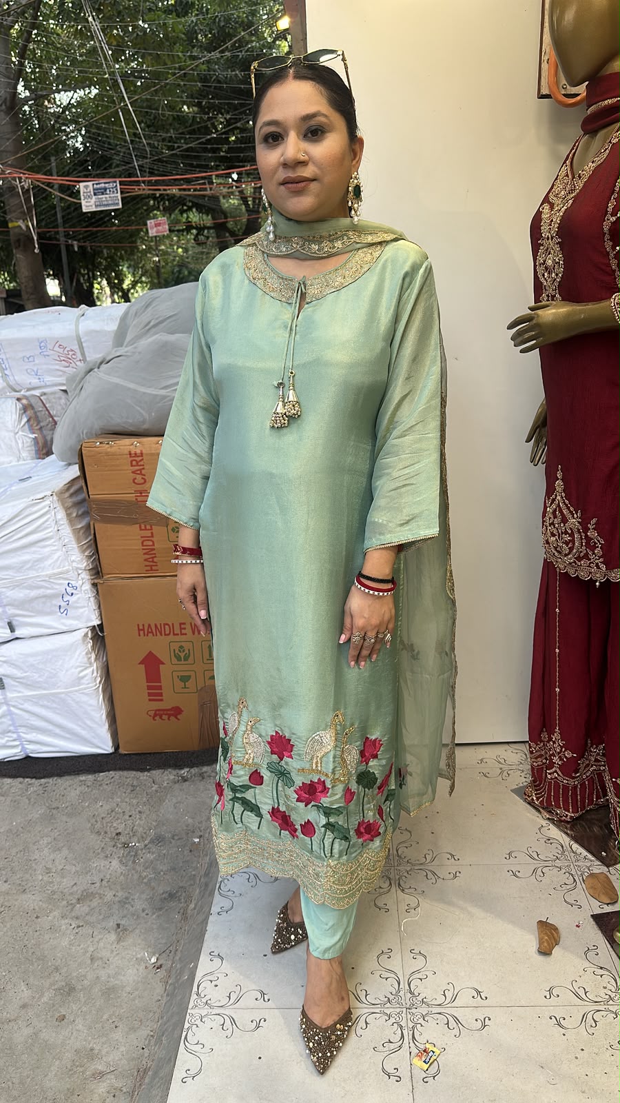 Saba Blue Handwork Designer Suit
