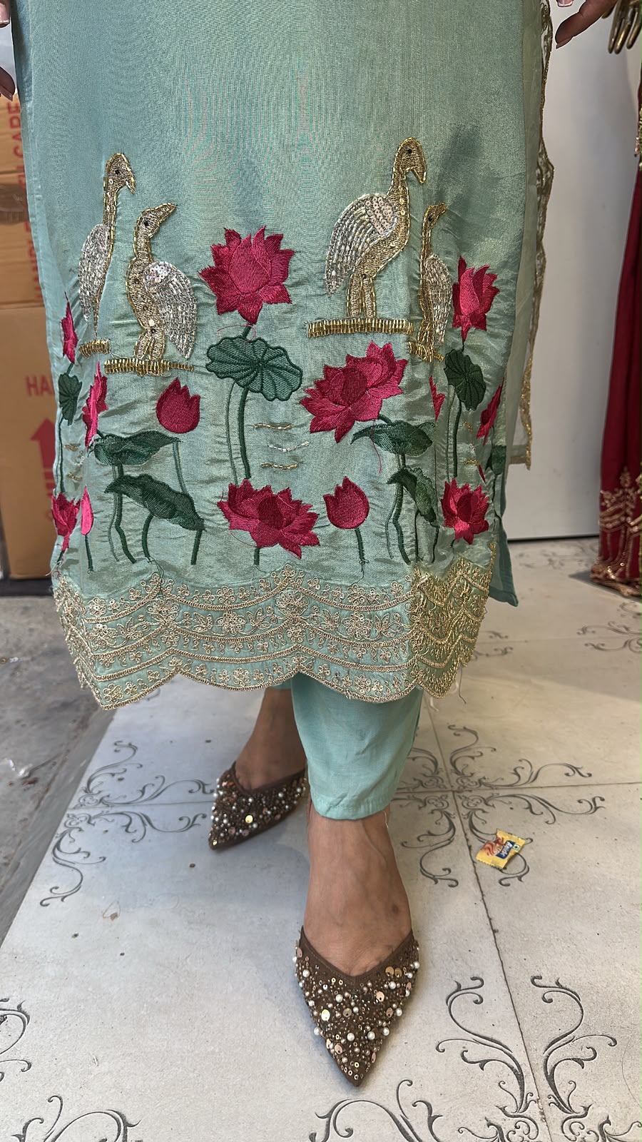 Saba Blue Handwork Designer Suit