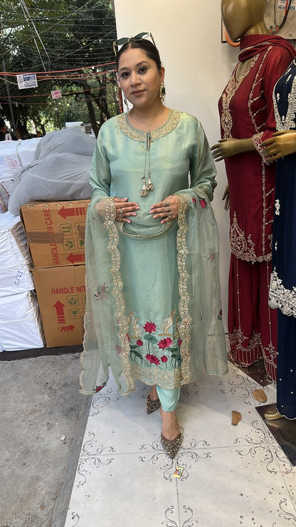 Saba Blue Handwork Designer Suit