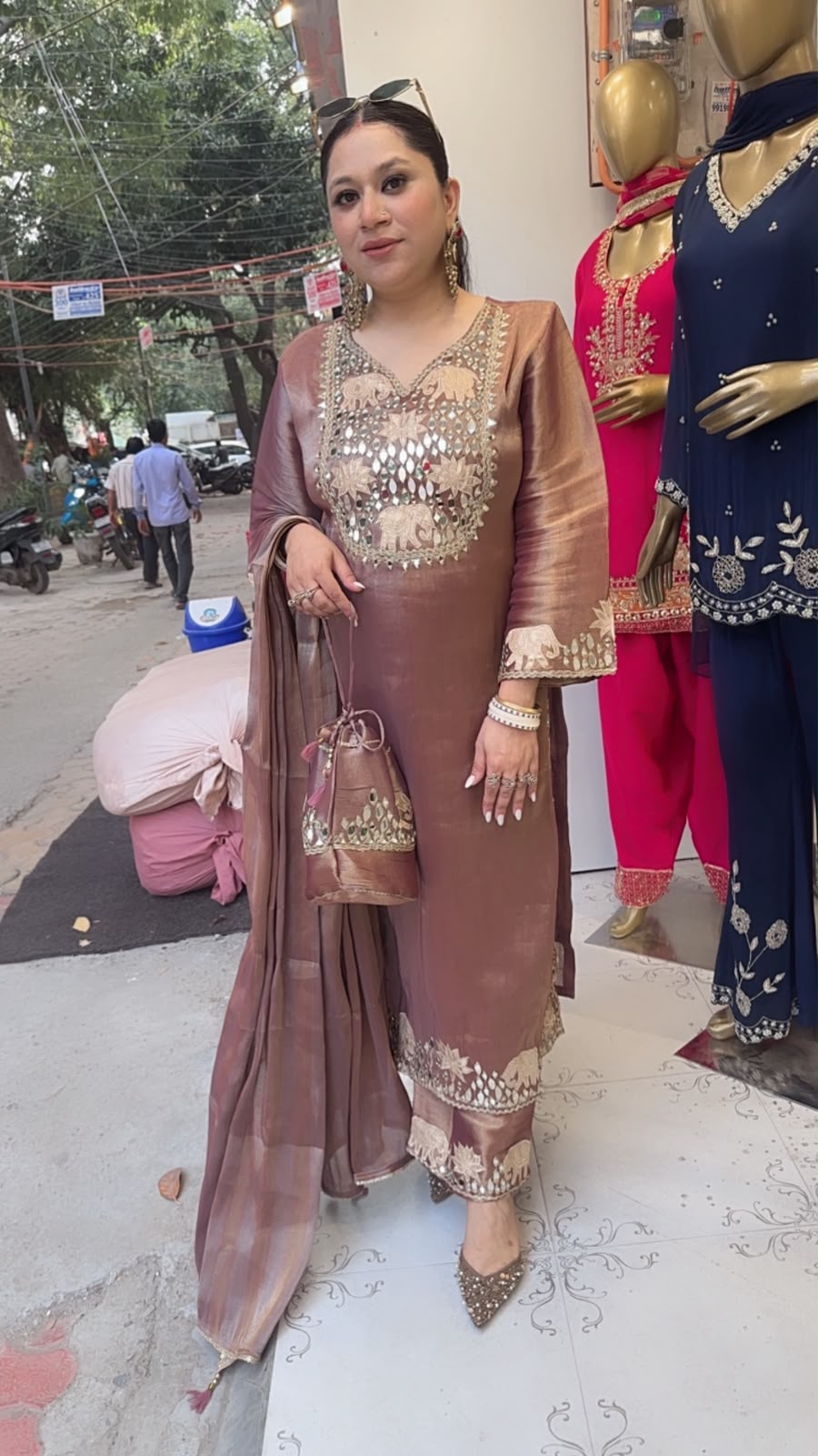 Guzzarish Embroidered Designer Suit with potli