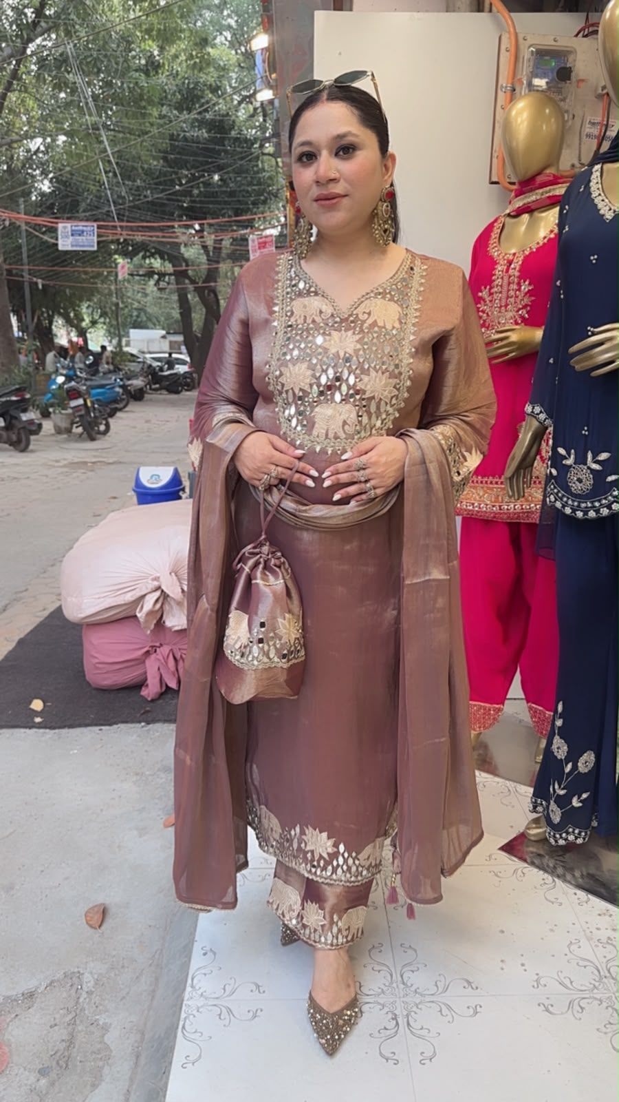 Guzzarish Embroidered Designer Suit with potli