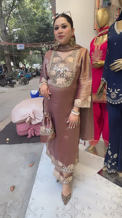 Guzzarish Embroidered Designer Suit with potli