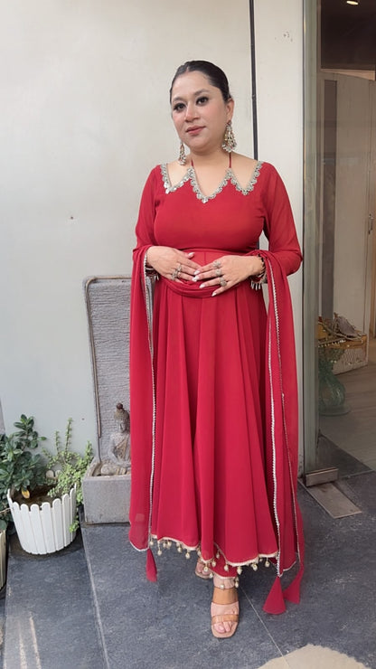 Shaddi Rust Designer Anarkali