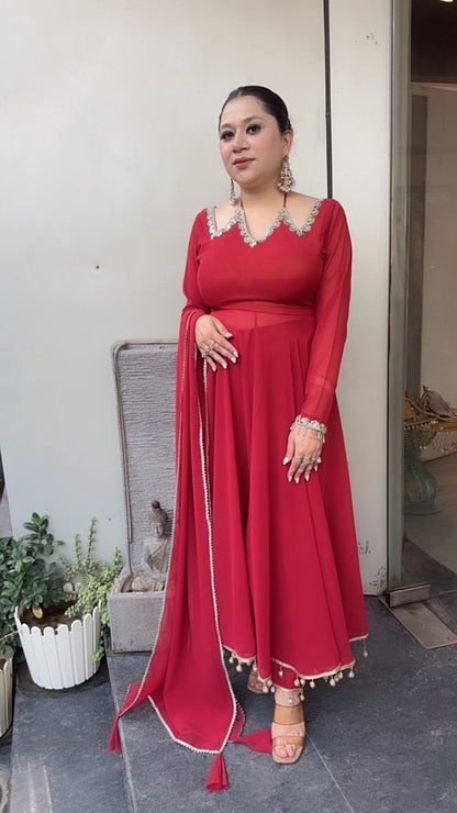 Shaddi Rust Designer Anarkali