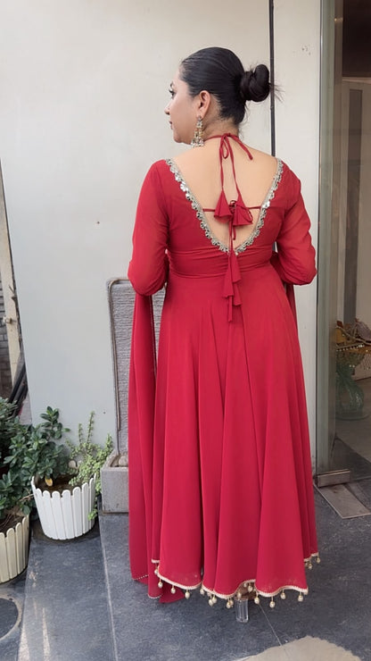 Shaddi Rust Designer Anarkali