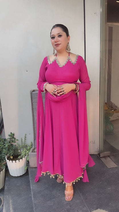 Shaddi pink Designer Anarkali