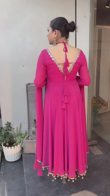 Shaddi pink Designer Anarkali