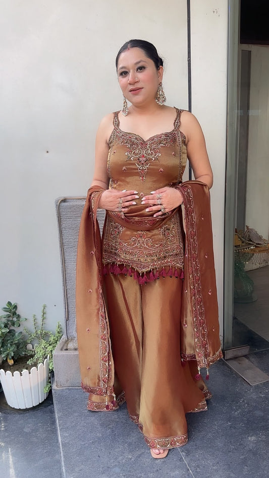 Apsara Champion Handwork Tassel Designer Plazoo Set