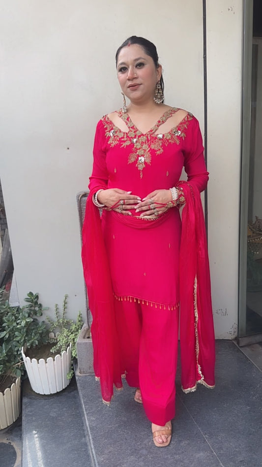 Dilruba pink Handwork Finger Designer Farshi Suit