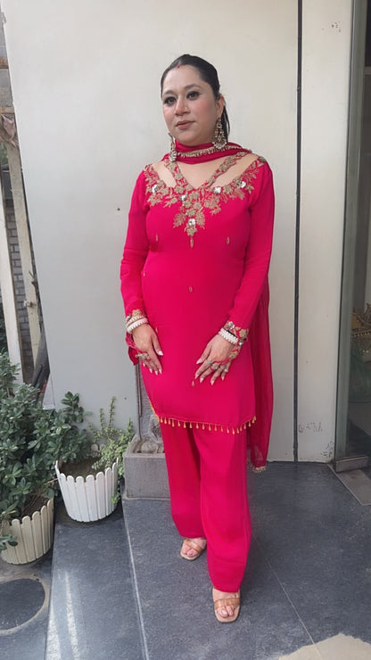 Dilruba pink Handwork Finger Designer Farshi Suit