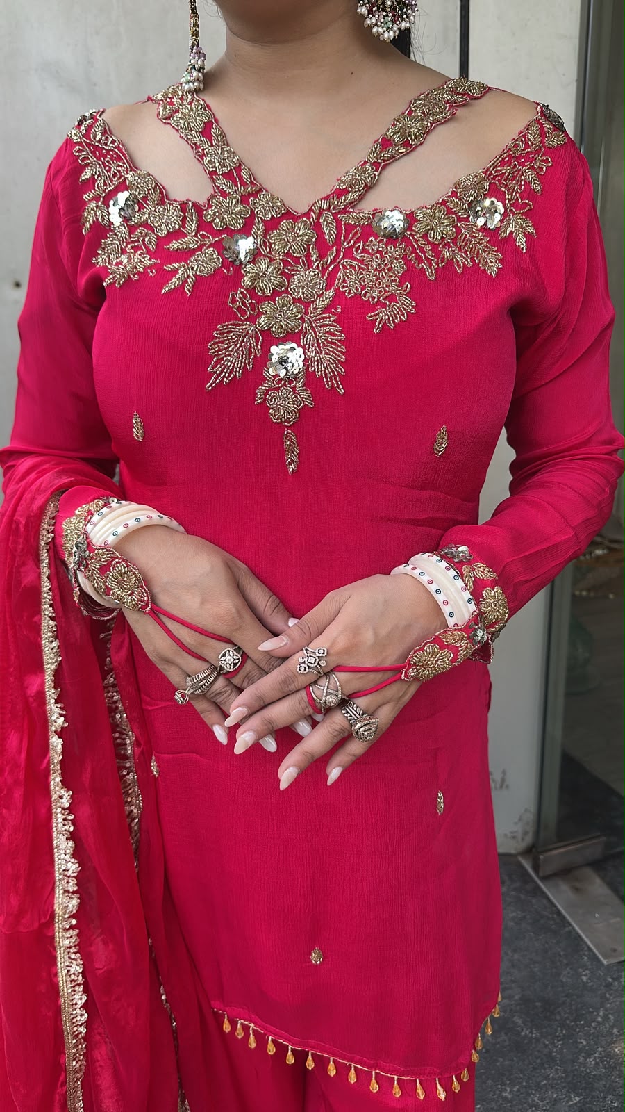Dilruba pink Handwork Finger Designer Farshi Suit