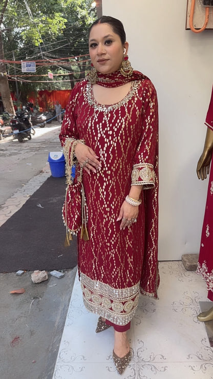 Amritsariya Karwa with potli Designer Suit