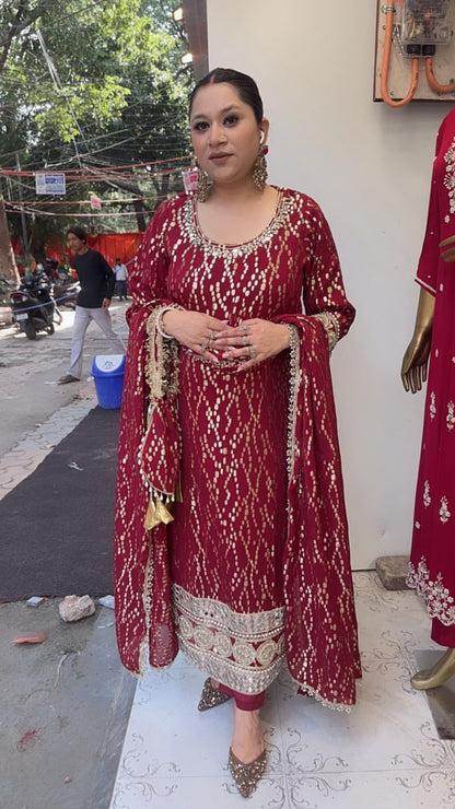 Amritsariya Karwa with potli Designer Suit