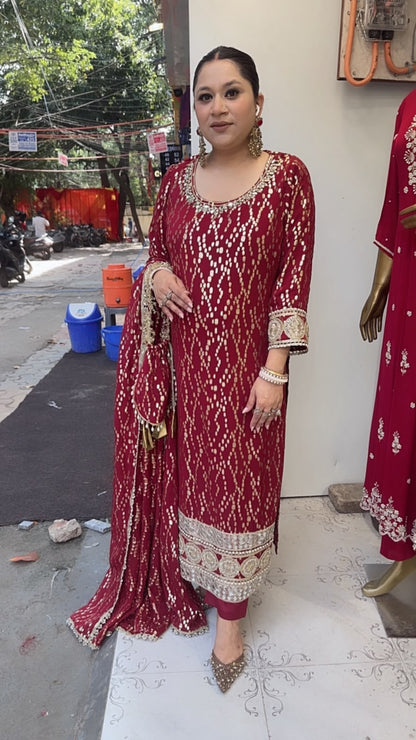 Amritsariya Karwa with potli Designer Suit