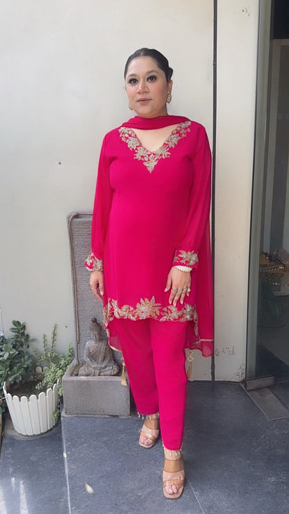Navya Foshia pink katana Designer Suit
