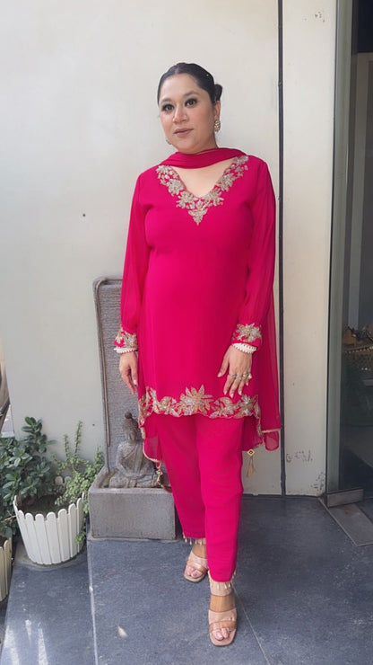 Navya Foshia pink katana Designer Suit