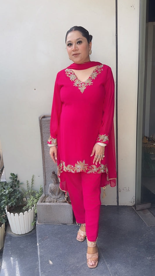 Navya Foshia pink katana Designer Suit